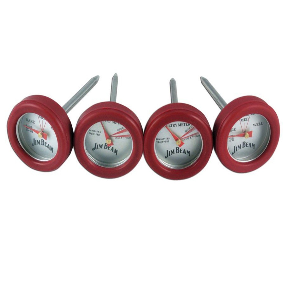Jim Beam Grillbesteck BBQ Mini Thermometer Grillthermometer 4 Stück