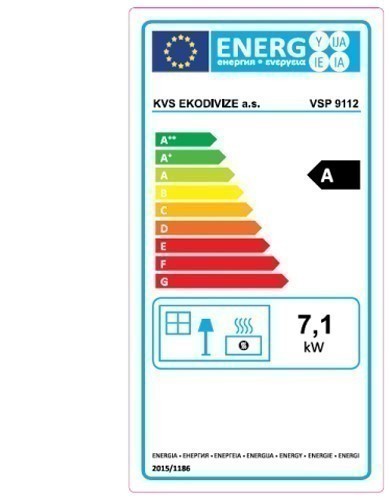 Energielabel Küchenherd / Holzherd Bartz Rusti schwarz Anschluss links