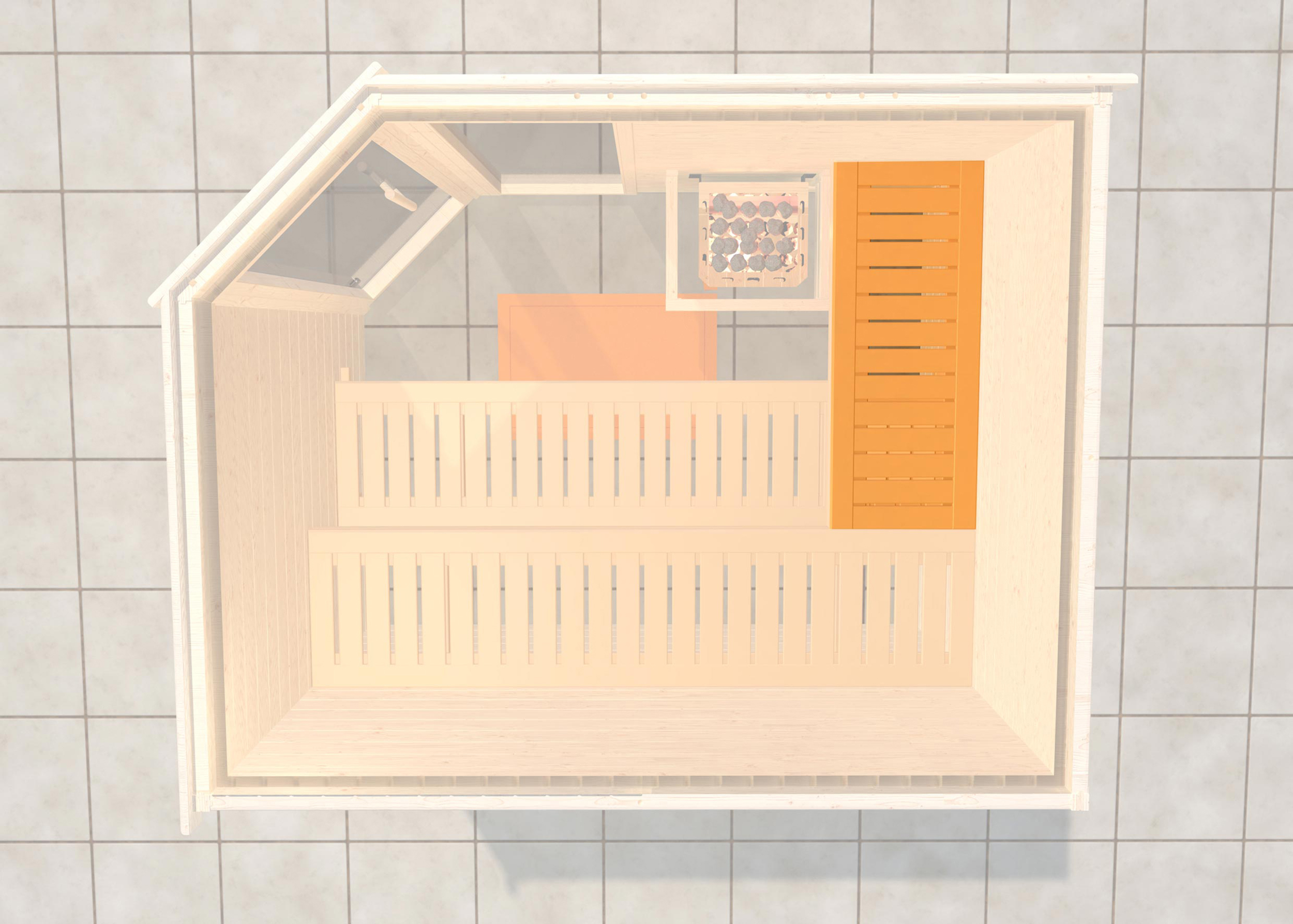 Weka Querliege für Saunatiefe 194/198 cm