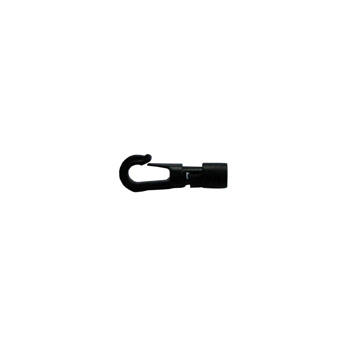 Karabinerhaken für 6-mm-Gummiseil, Kunststoff schwarz, 2 Stück