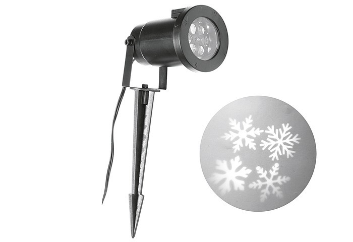 Projektor LED Schneeflocken warm-weiß 7 x 7 x 30 cm