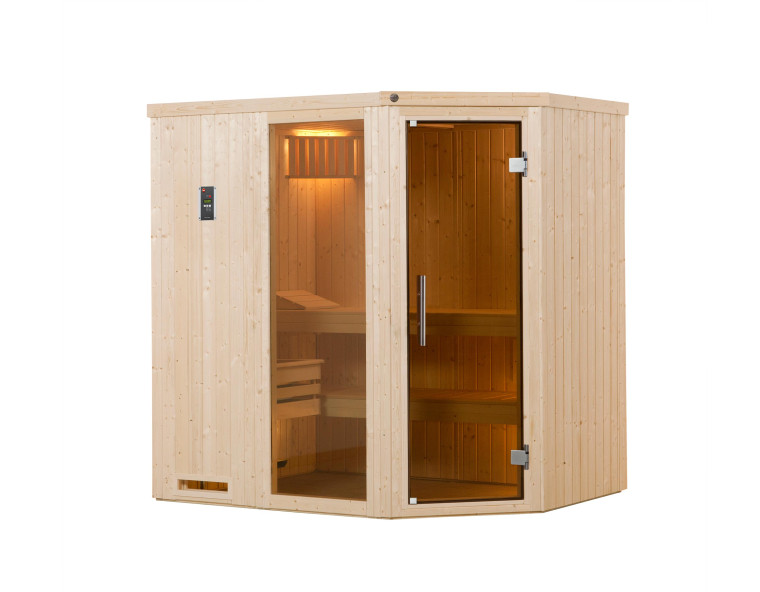 Weka Sauna Varberg 7,5 kW OS Gr.1 Glastür mit Fenster graphit Optik