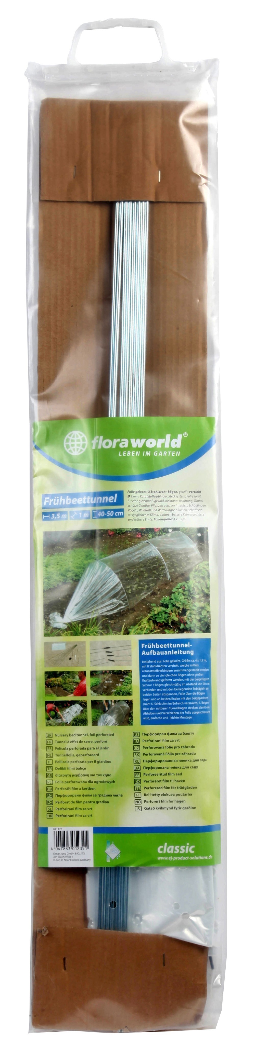 Frühbeet Tunnelfolie / Folientunnel gelocht classic floraworld 3,5x1m