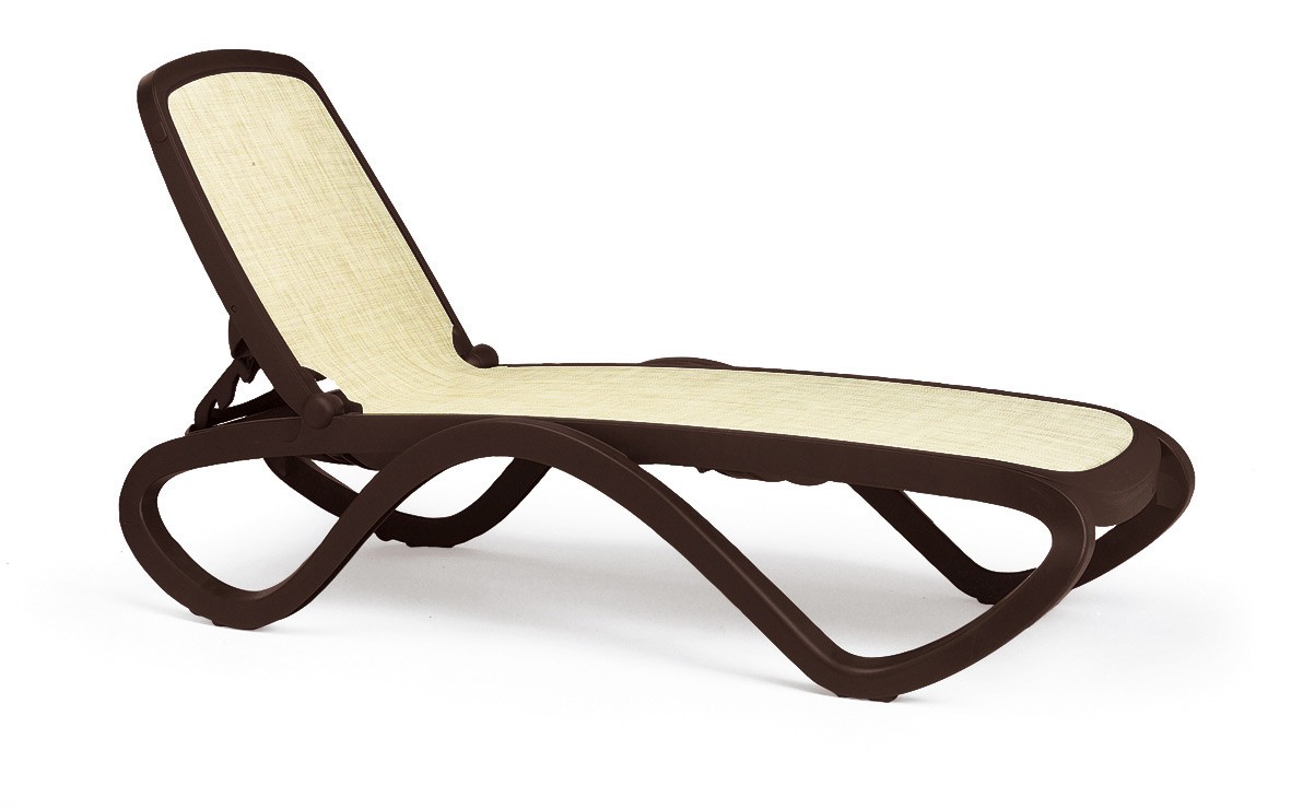 Nardi Gartenliege / Sonnenliege Omega stapelbar caffé / beige