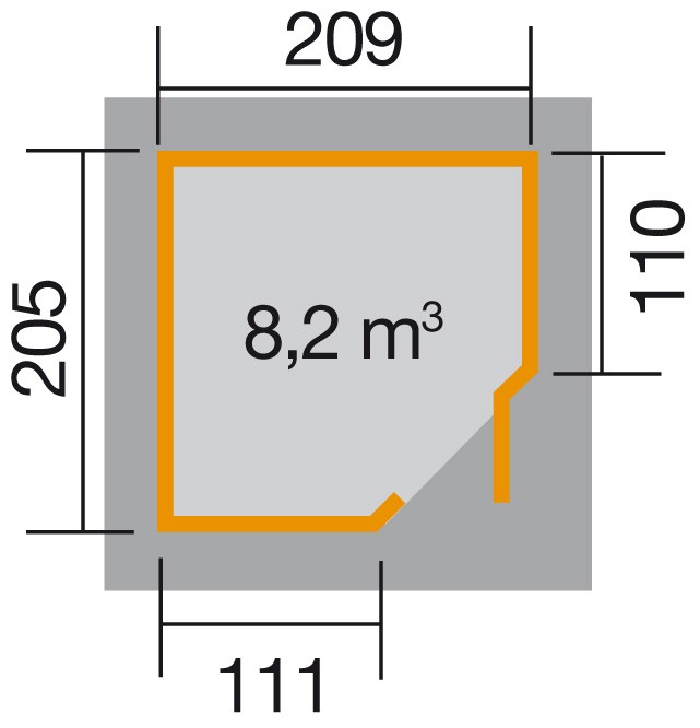 weka Gartenhaus 229 Gr.1, schwedenrot, 21 mm